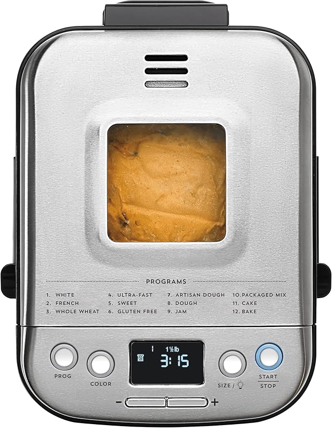 Cuisinart CBK-110C Compact Automatic Bread Maker, Stainless Steel-3